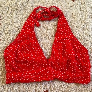 Halter Polka Dot Crop Top